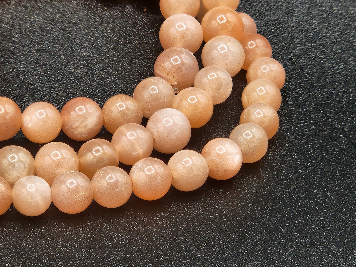 Peach Moonstone Bead Bracelets, 6mm