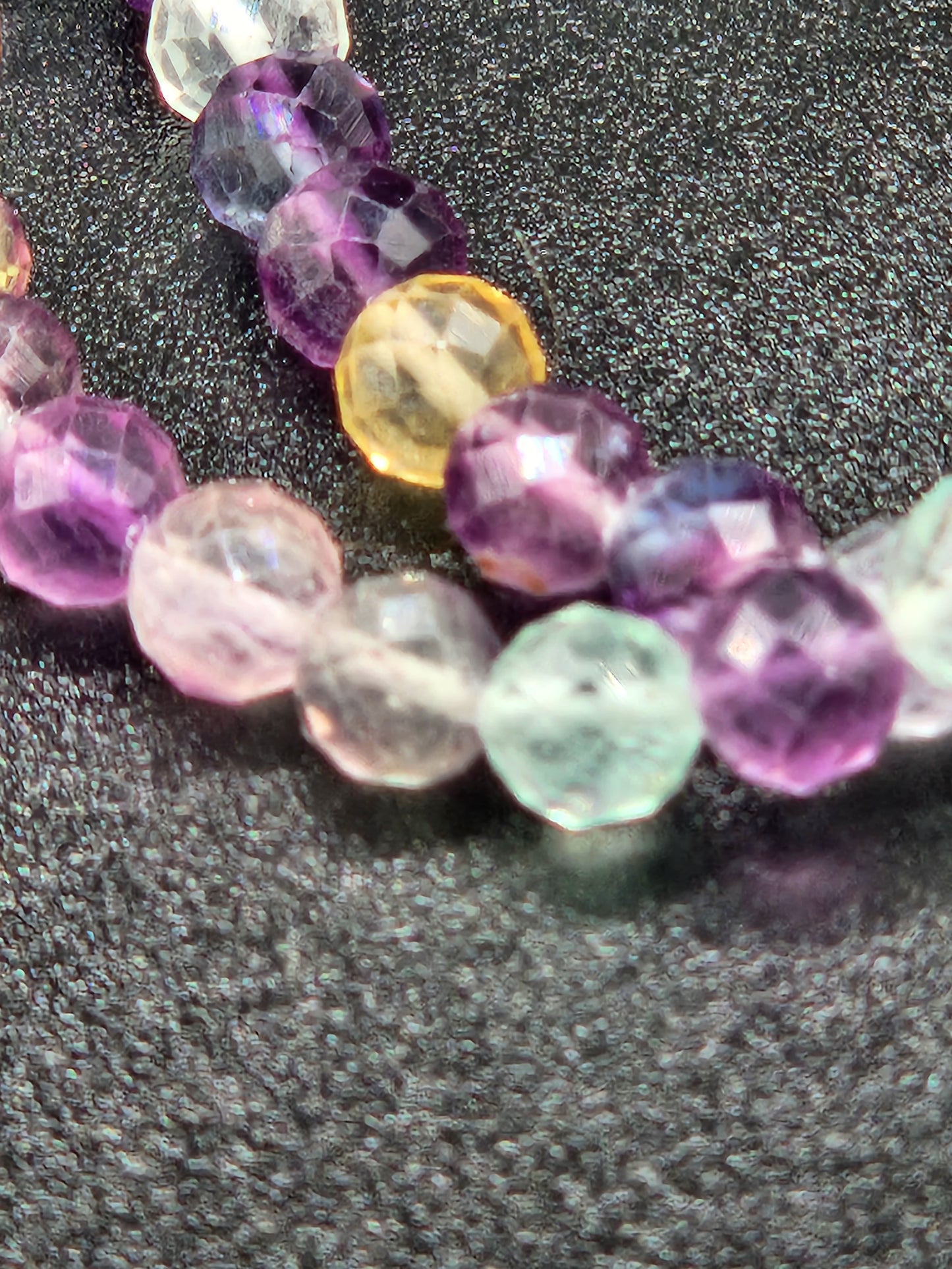 Faceted Fluorite Bead Bracelets, 6mm