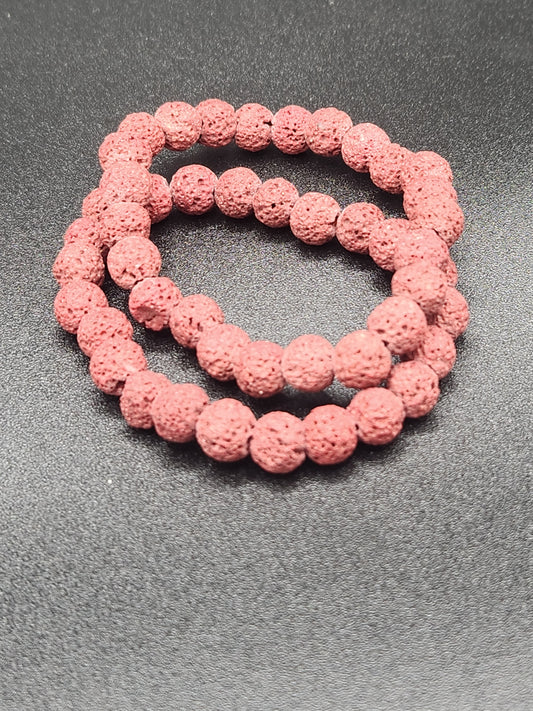 Red Lava Stone Bead Bracelets