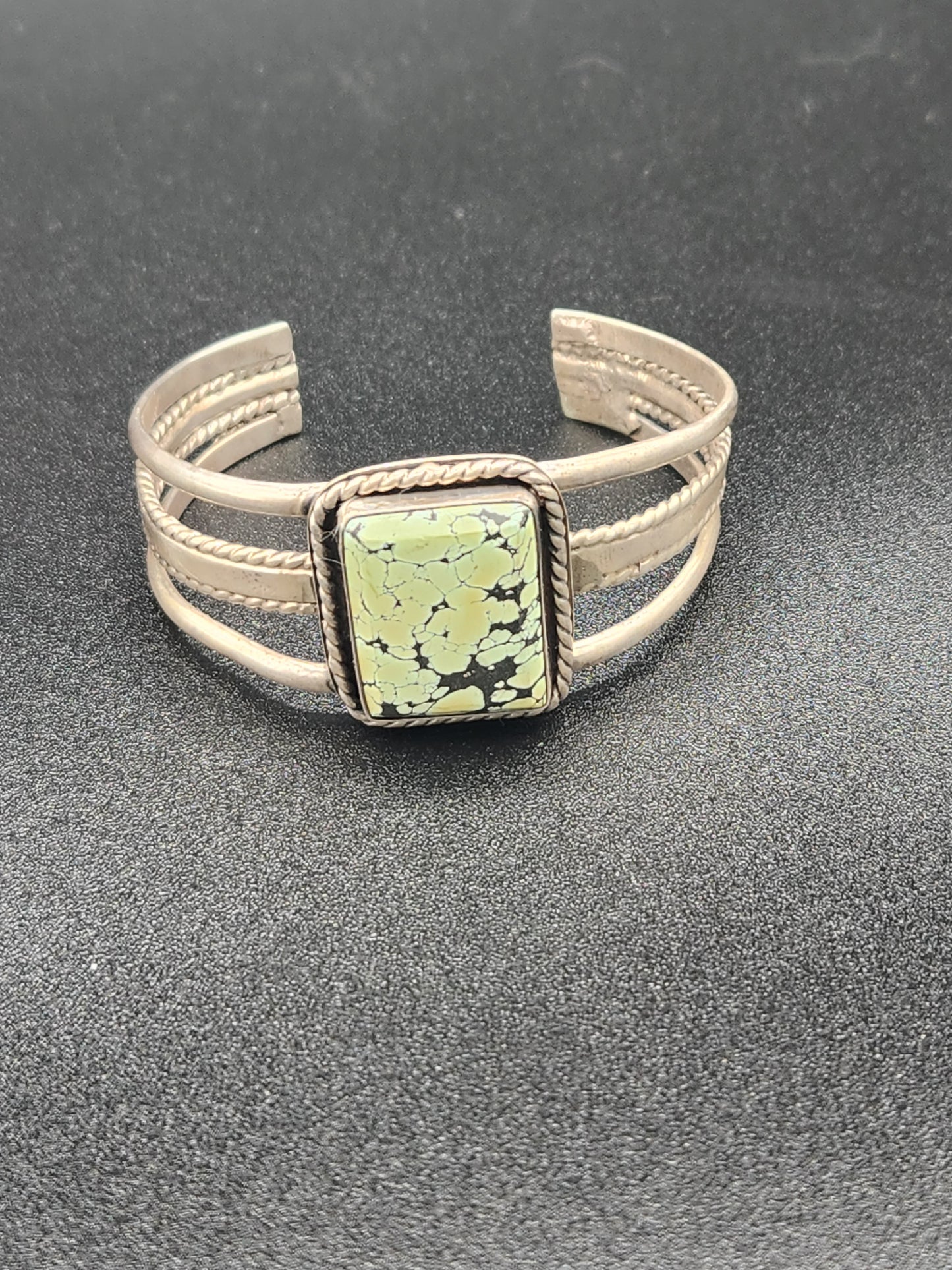 Turquoise in Sterling Silver Cuff Bracelet, Adjustable