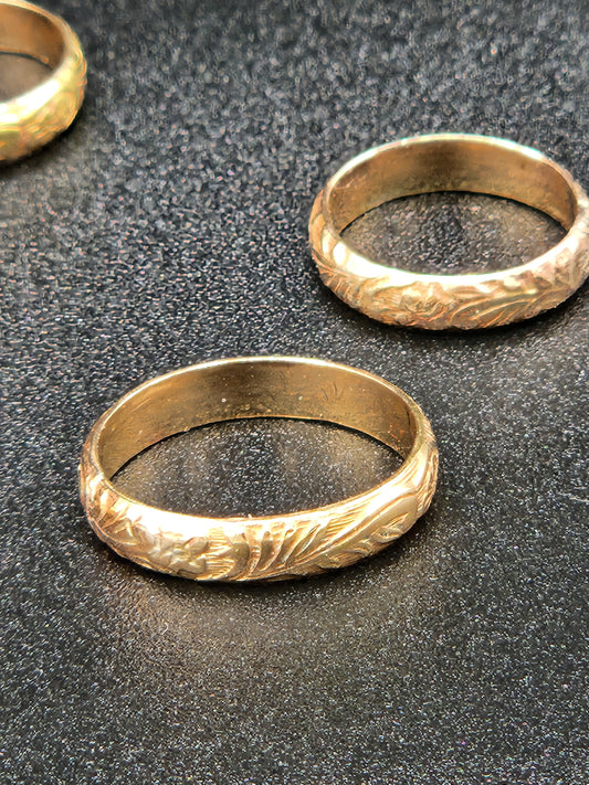 14k gold filled floral band ring