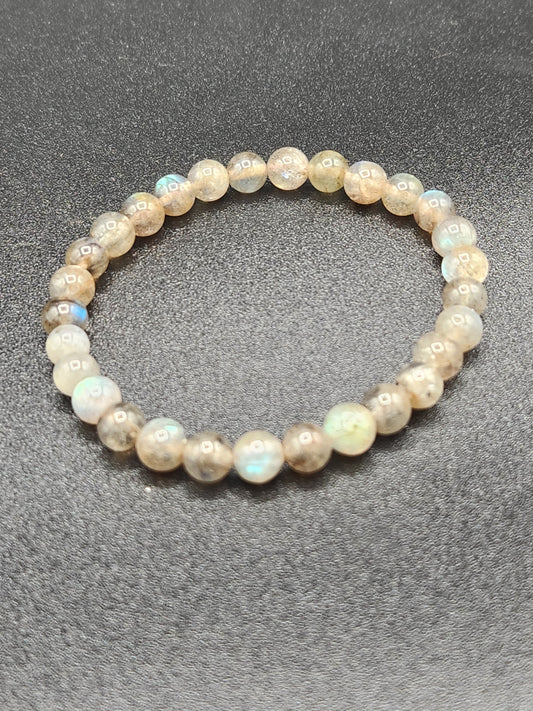 AA Grade Labradorite Bead Bracelet, 6mm