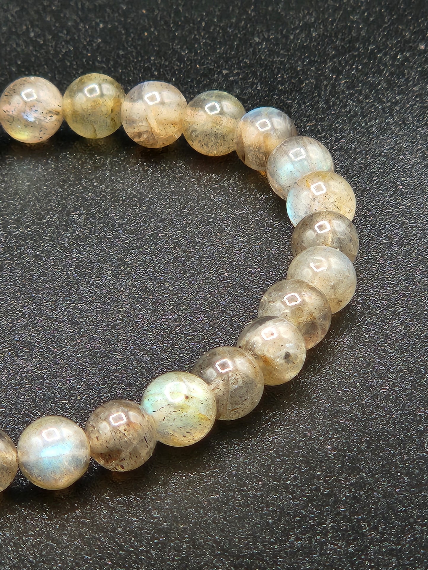 AA Grade Labradorite Bead Bracelet, 6mm