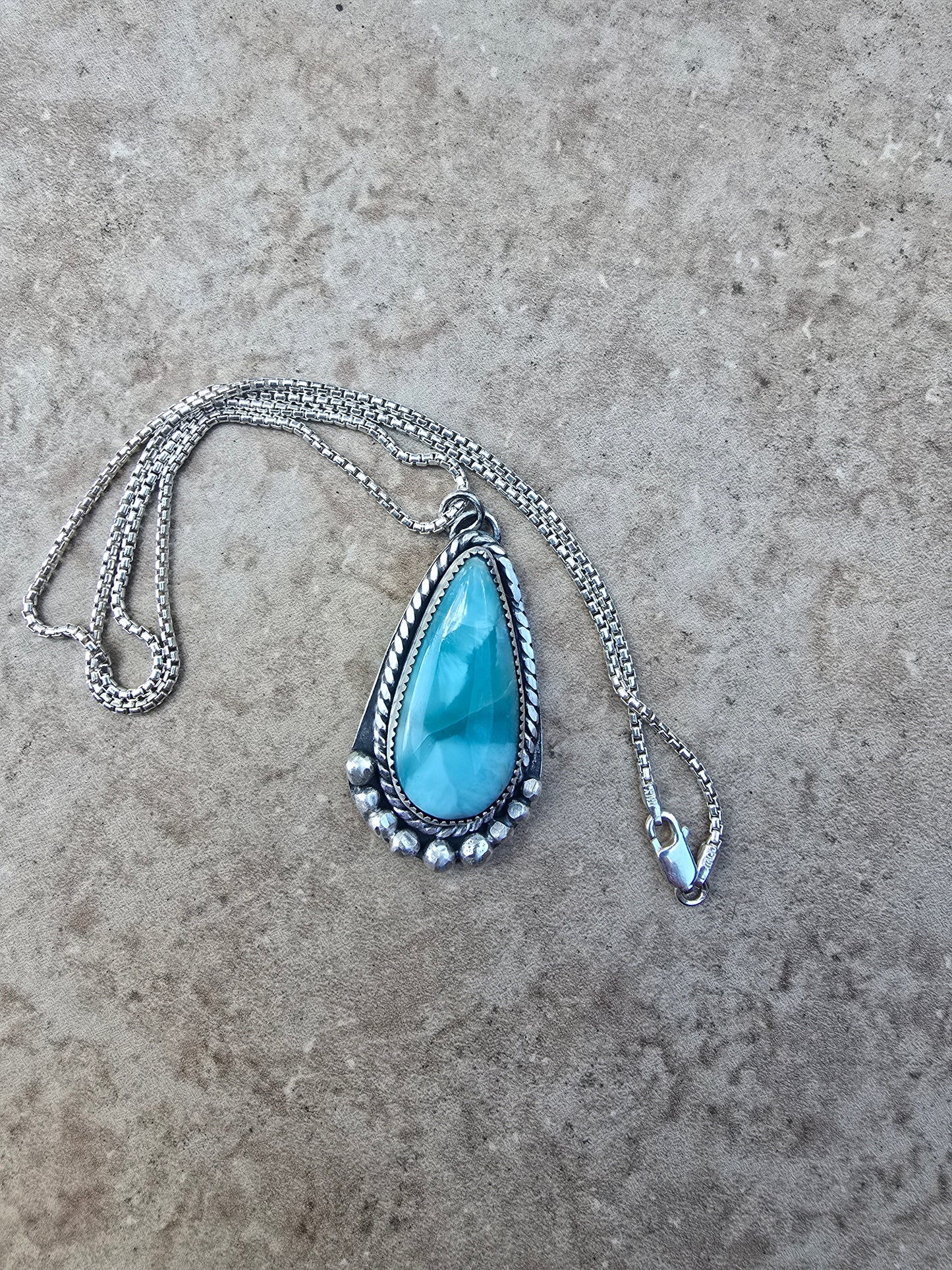 Larimar Necklace sterling silver.