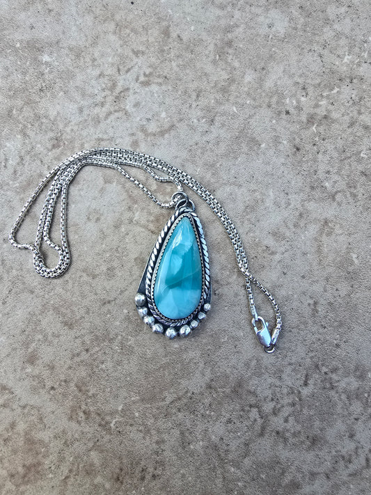 Larimar Necklace sterling silver.