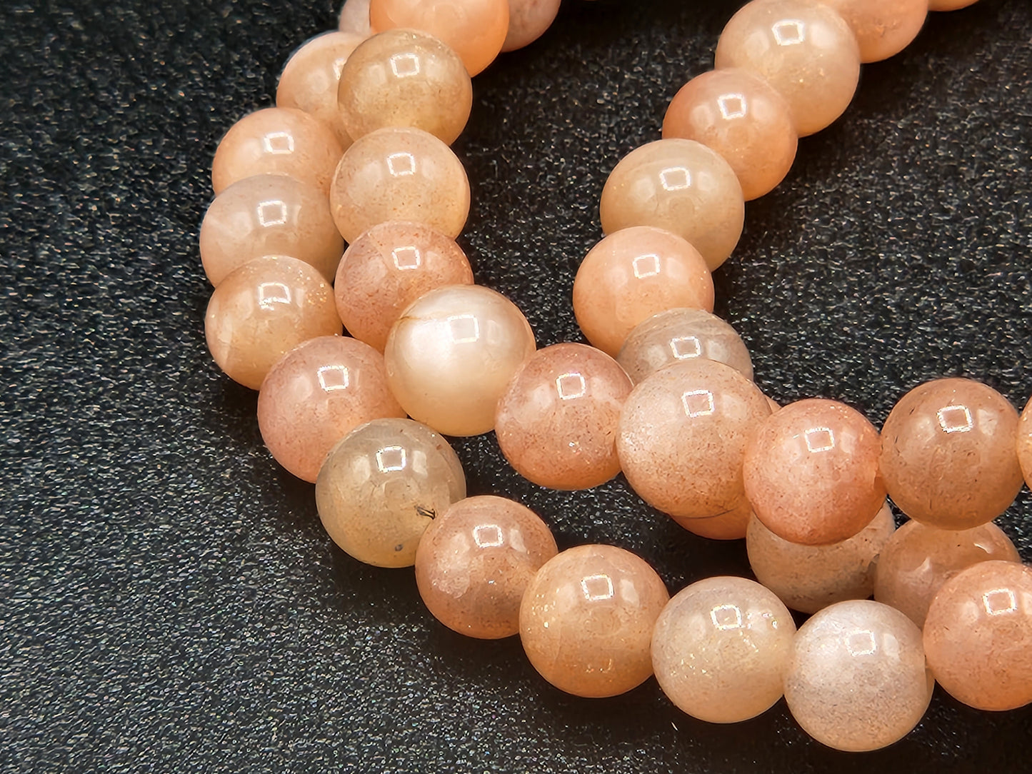 Peach Moonstone Bead Bracelets, 6mm