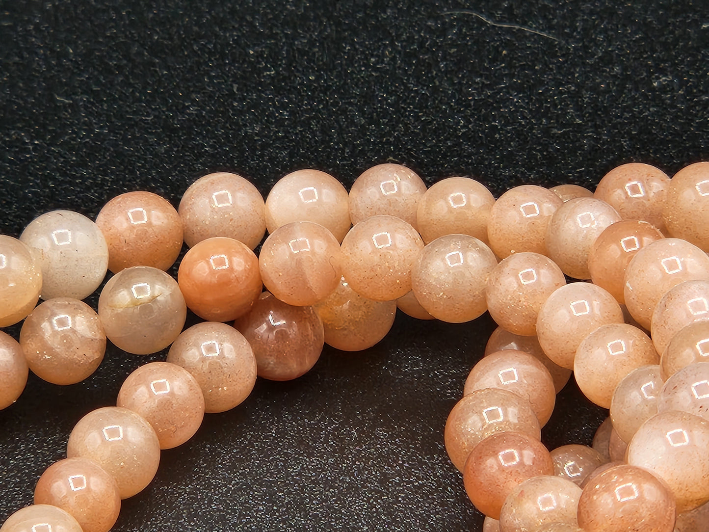 Peach Moonstone Bead Bracelets, 6mm