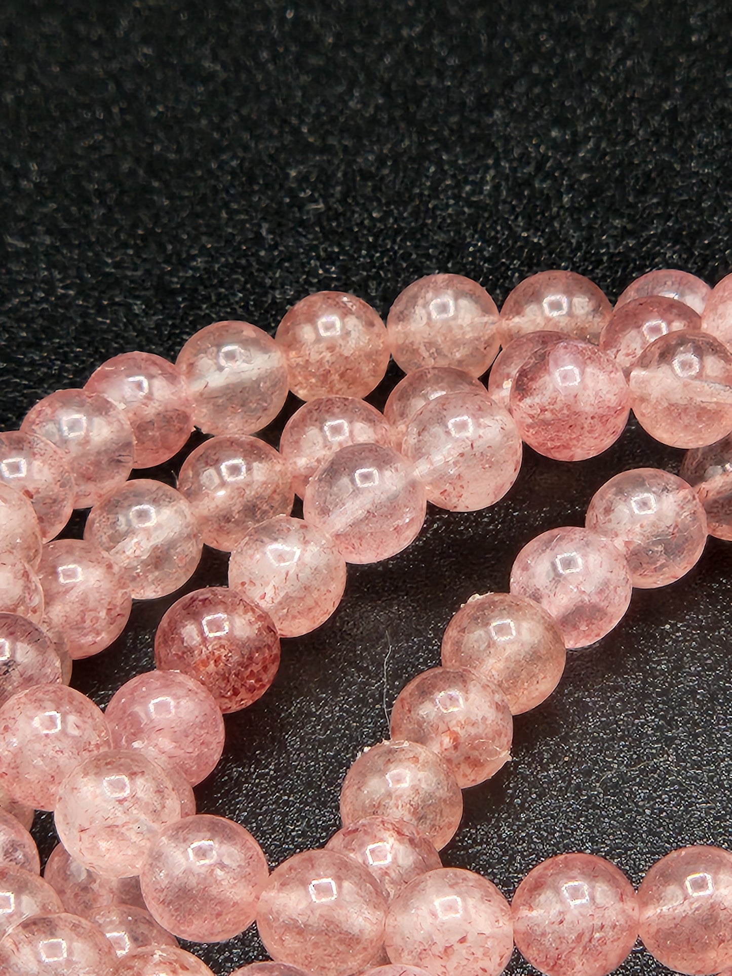 Strawberry Quartz Bead Bracelets, 6mm