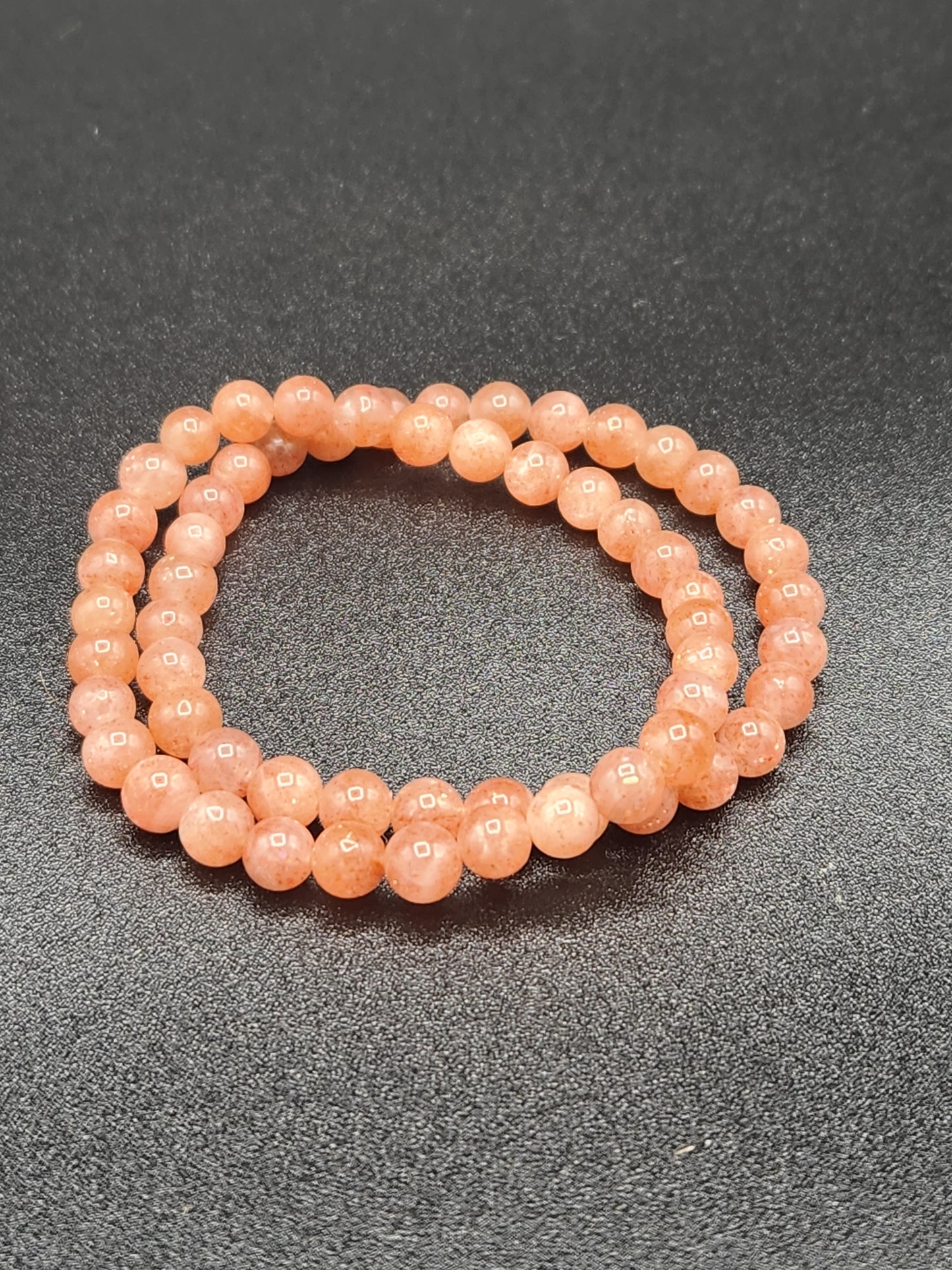 Sunstone bead bracelets, 6mm