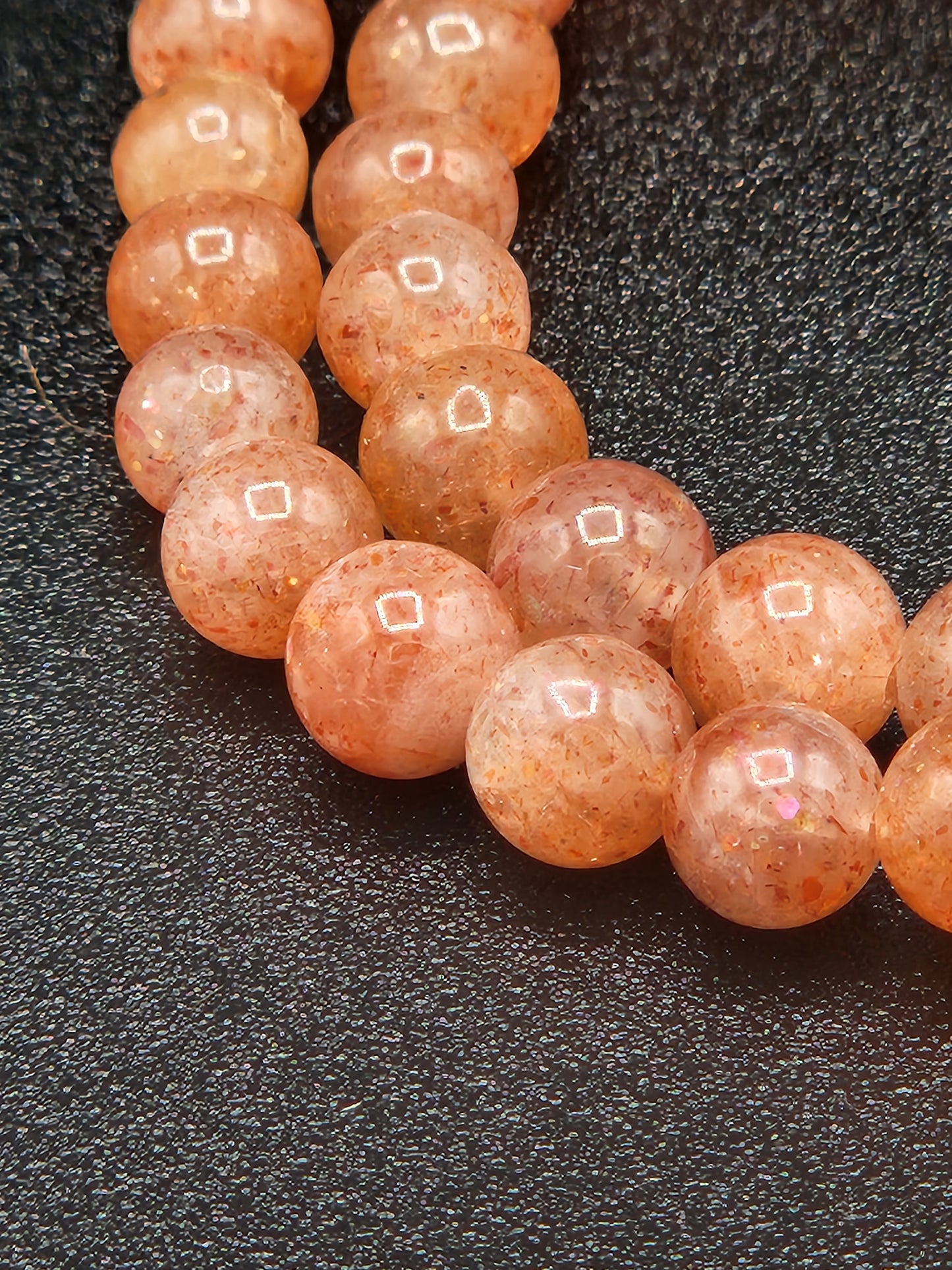 Sunstone bead bracelets, 6mm