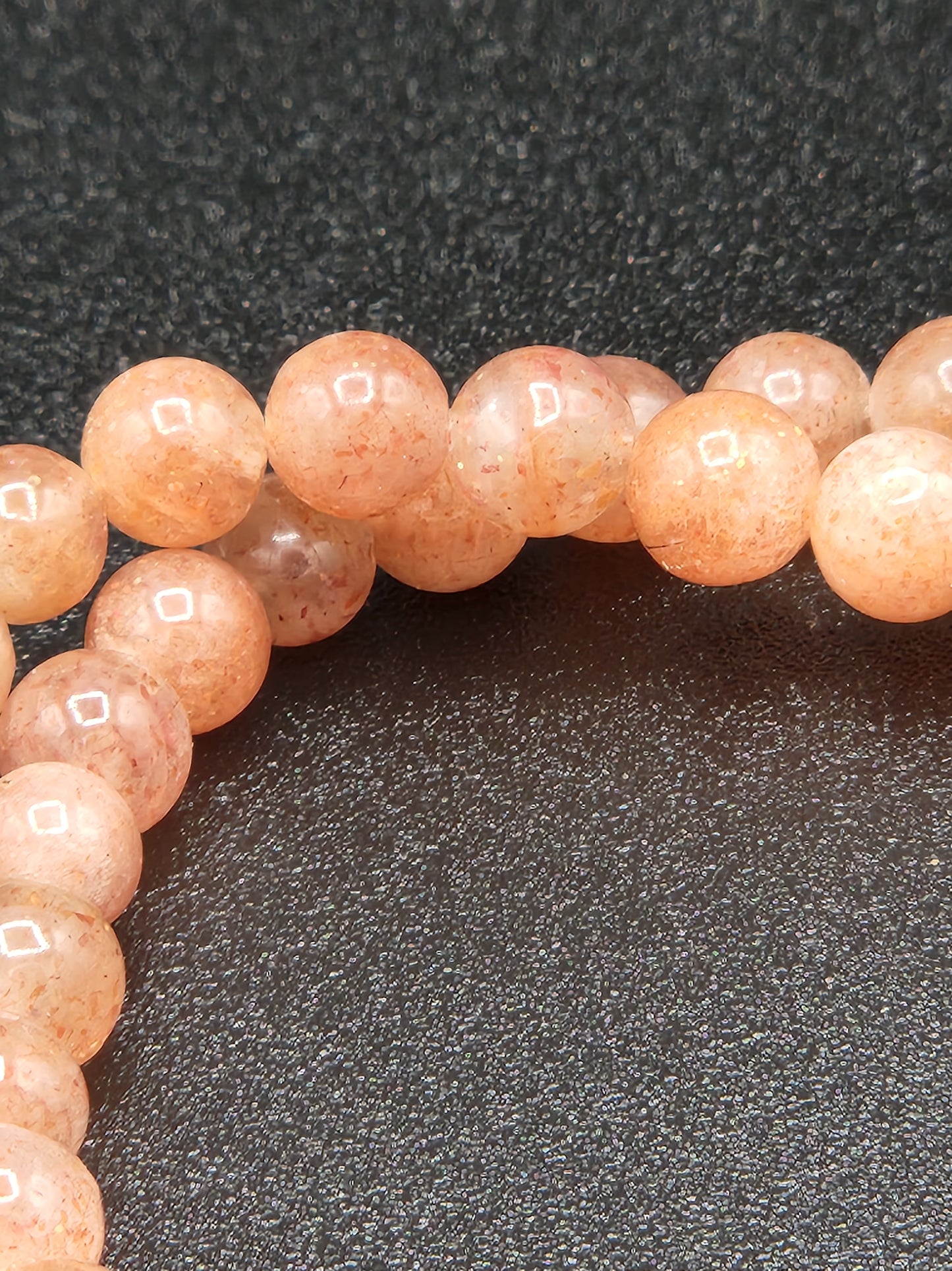 Sunstone bead bracelets, 6mm