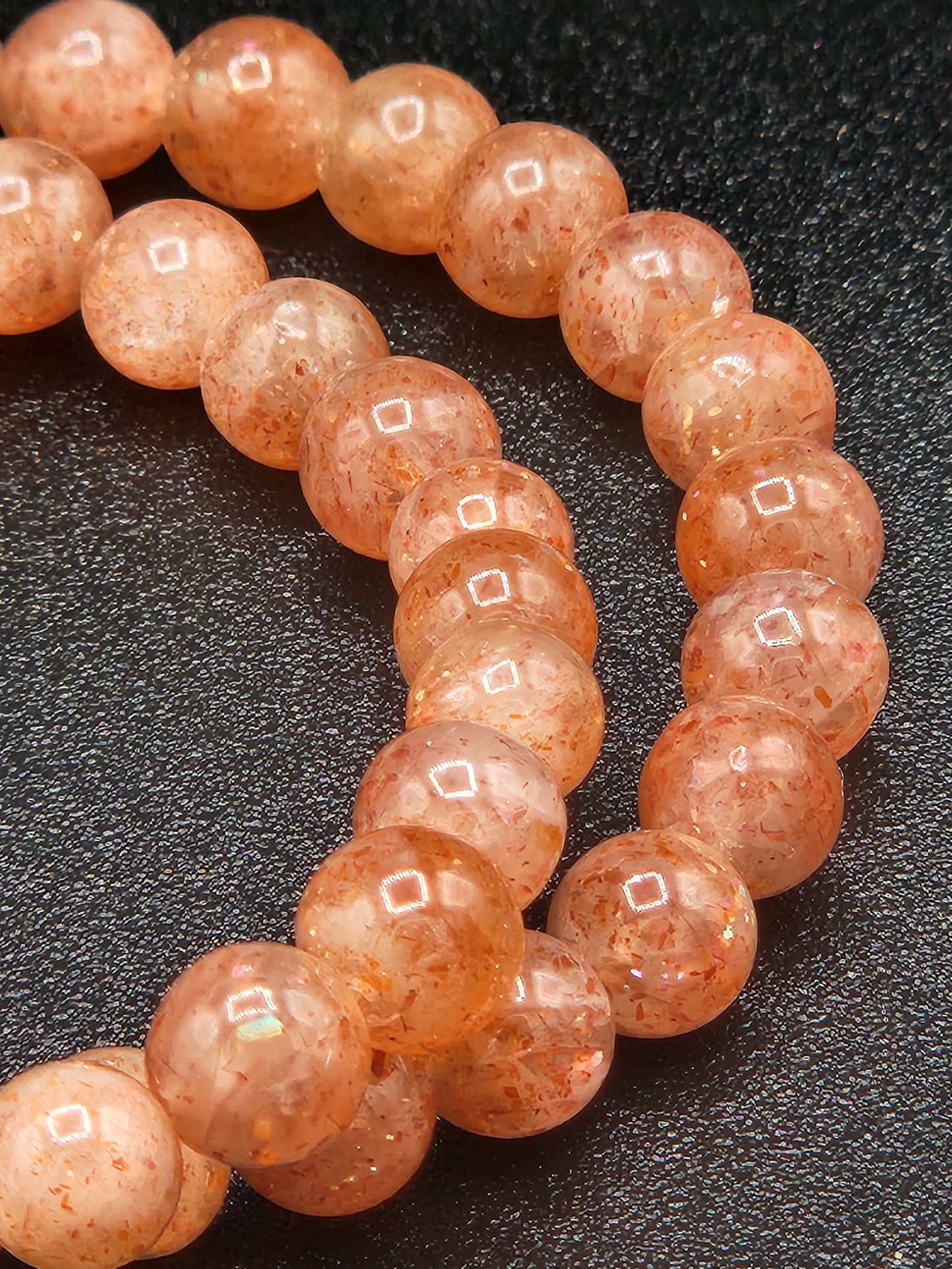 Sunstone bead bracelets, 6mm