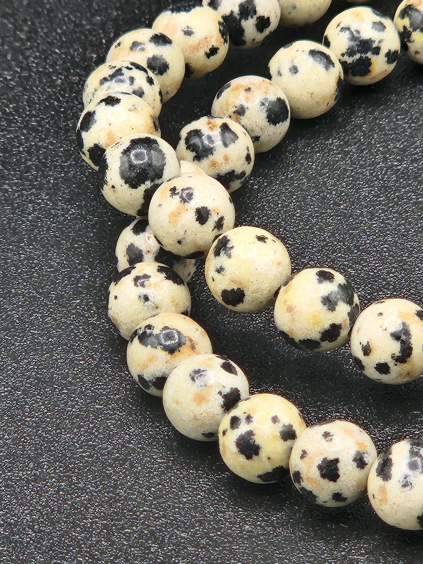 Dalmation Jasper Bead Bracelet, 6mm