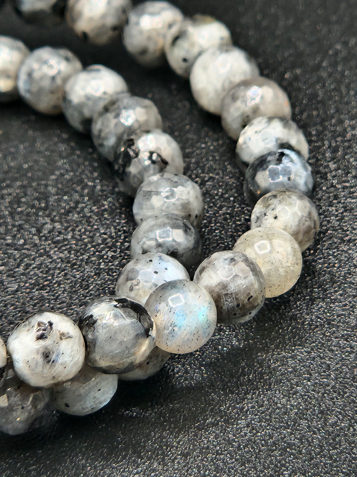 Faceted Labradorite Bead Bracelet, 6mm