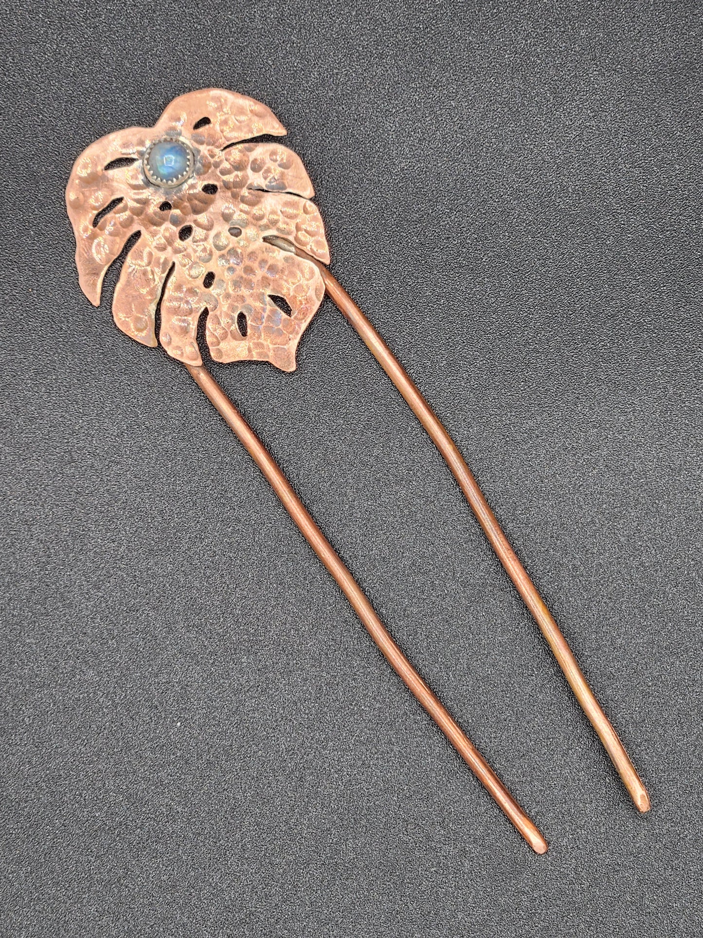 Moonstone on copper Hair Pin