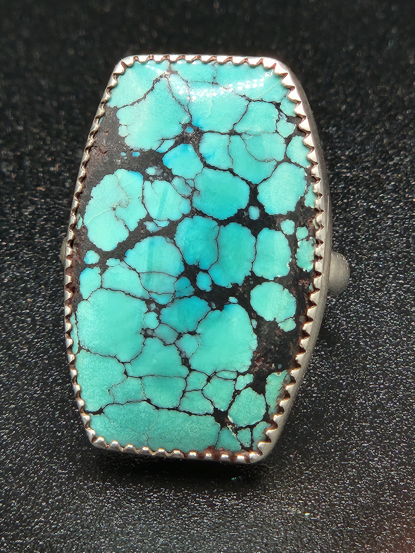 Turquoise in sterling silver ring, size 5