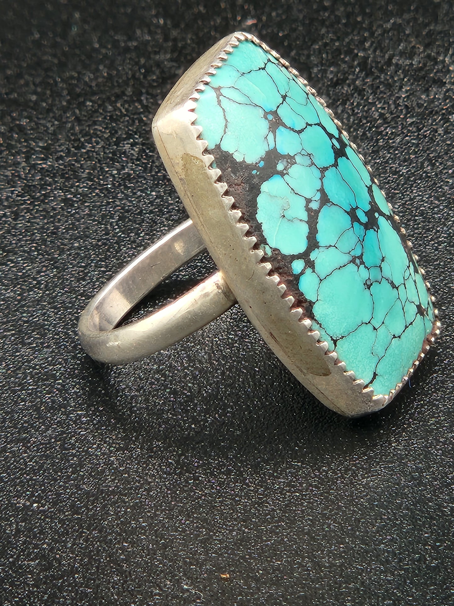 Turquoise in sterling silver ring, size 5