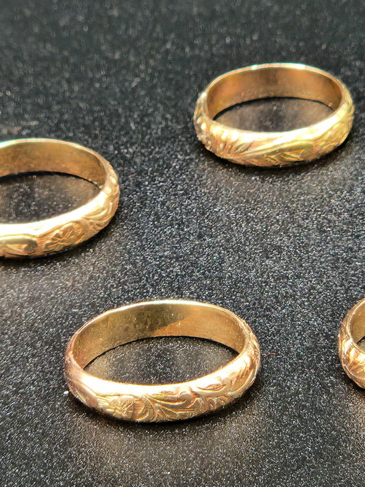 14k gold filled floral band ring