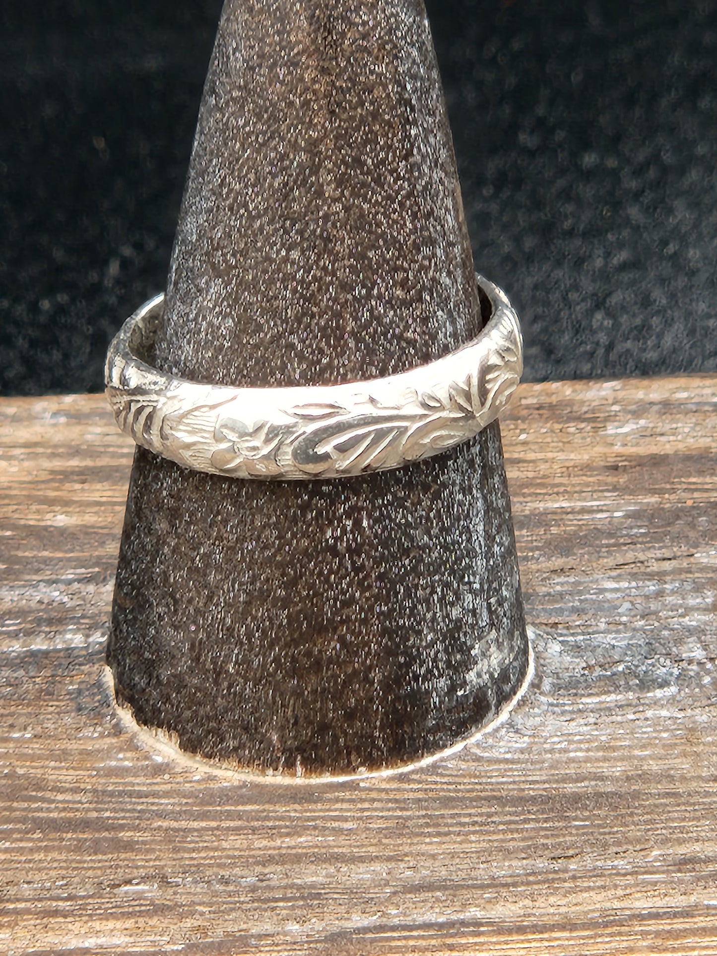 Sterling silver floral band