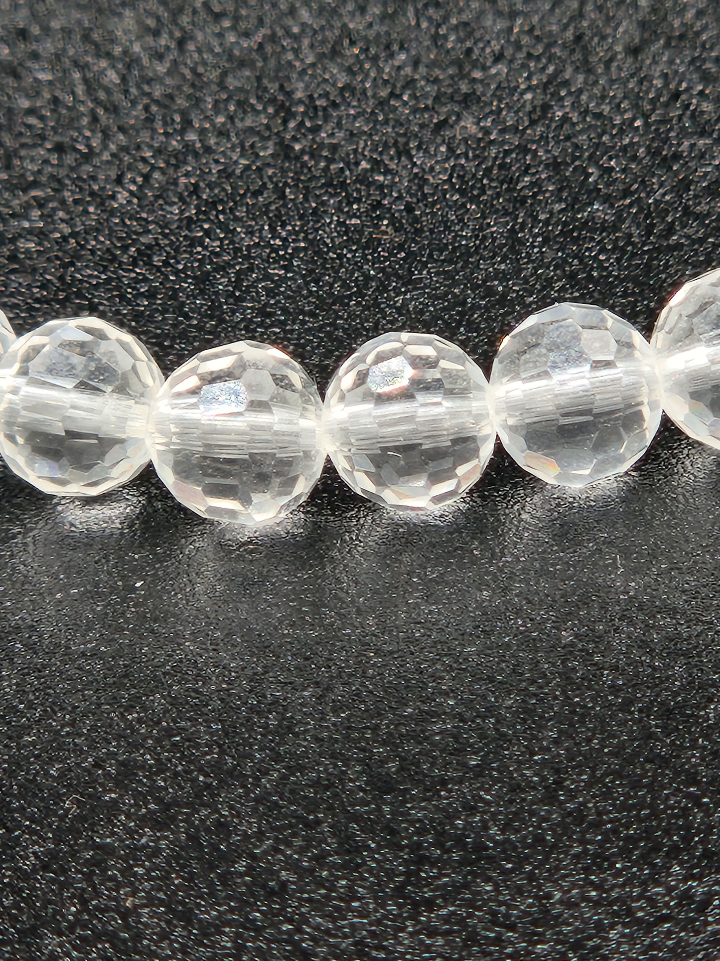 Faceted Quartz Bead Bracelet, 6mm