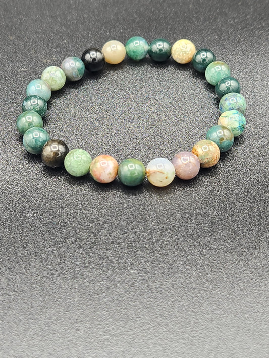 Fancy Jasper Bead Bracelet, 8mm