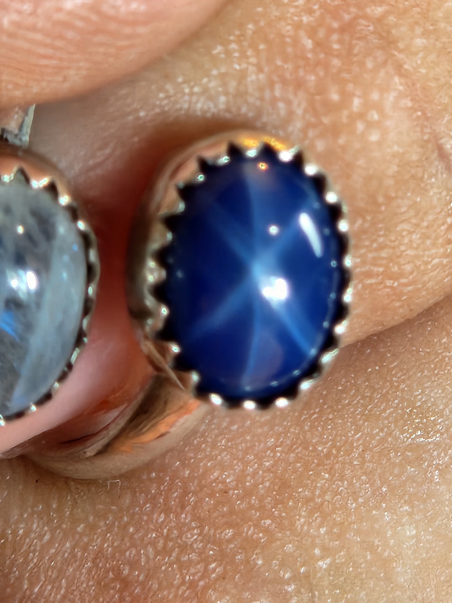 Star Sapphire and Moonstone adjustable ring