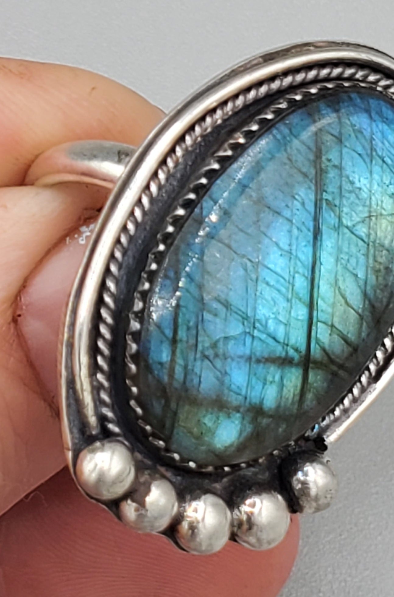 Labradorite cocktail ring