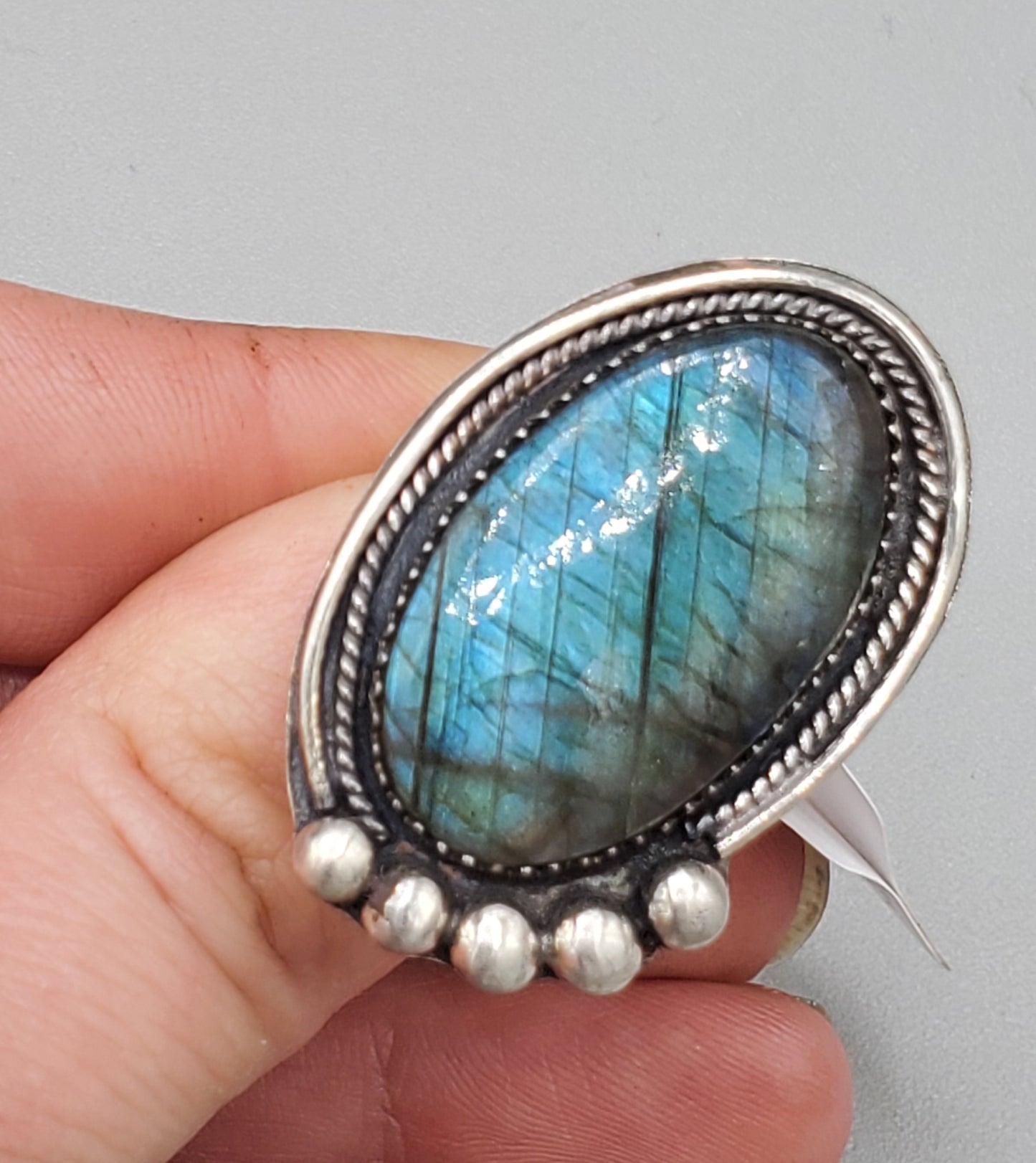 Labradorite cocktail ring